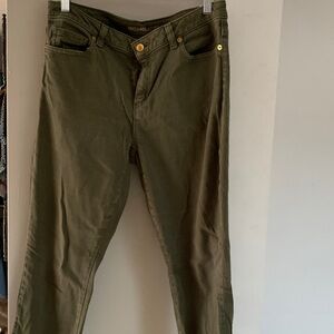 Michael Kors Dark Green Trousers with Gold Accents